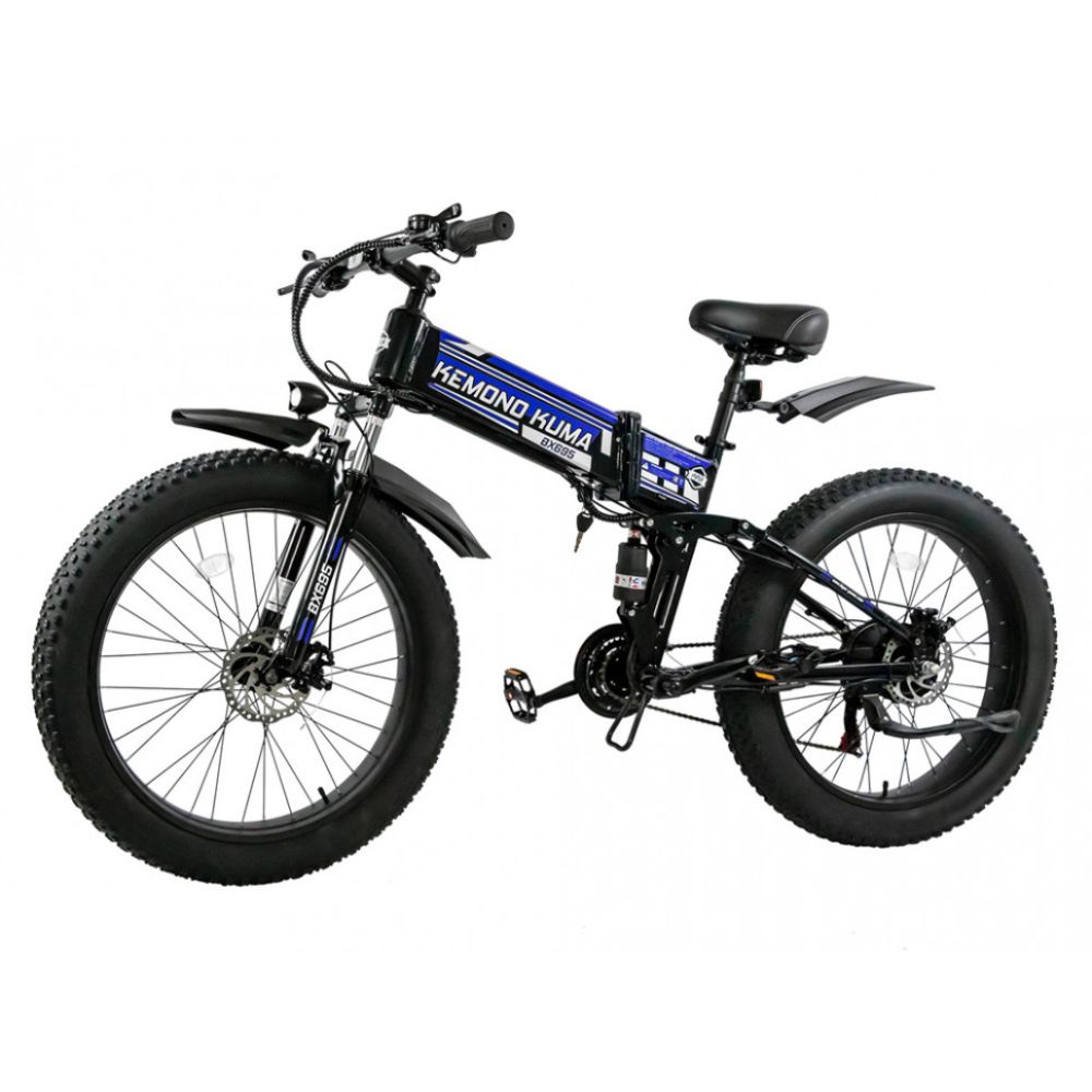 Купить электровелосипед HIPER KEMONO KUMA BX695 (R26FAT 500W 48V) складной, алюм, 7скор